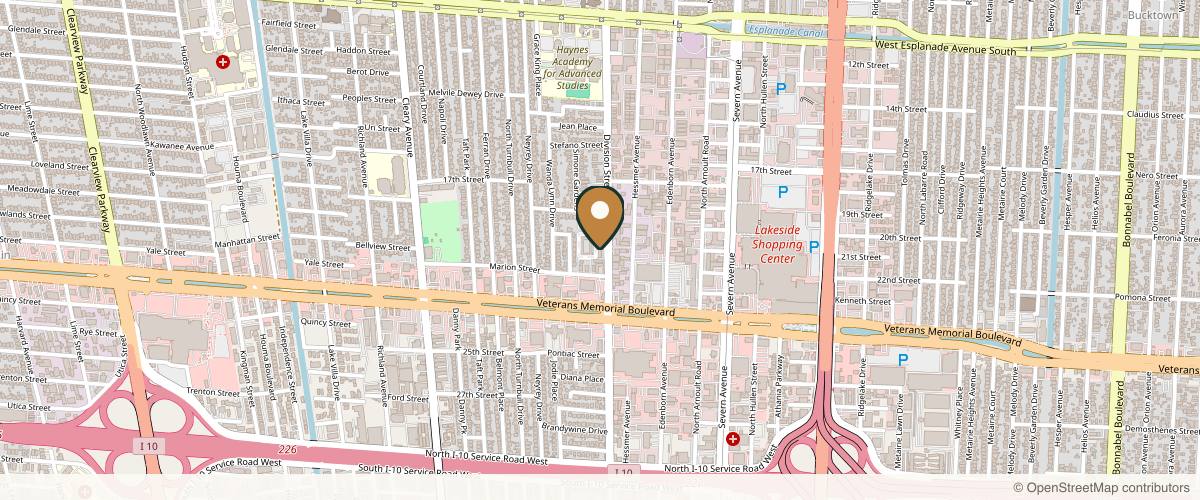 Map showing Dr. Daniel Womac in New Orleans, Louisiana
