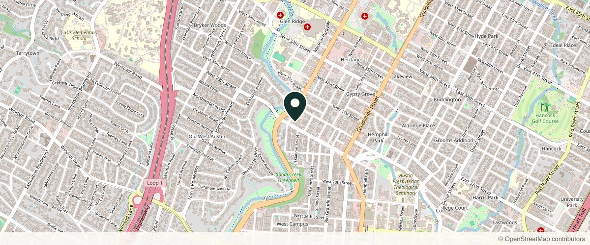 Map showing Dr. Danielle Dumestre, MD, FRCSC in Austin, Texas