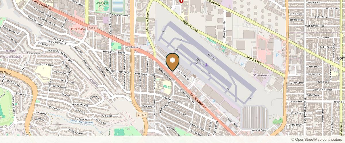 Map showing Dr. David A. Bray, Jr., M.D. in Torrance, California