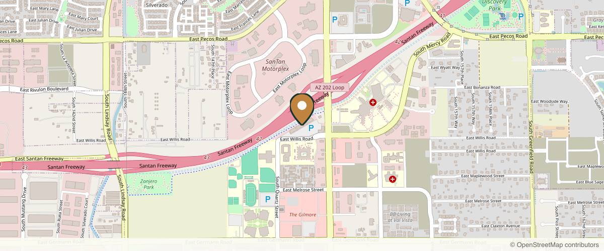 Map showing Dr. David Kelly in Gilbert, Arizona