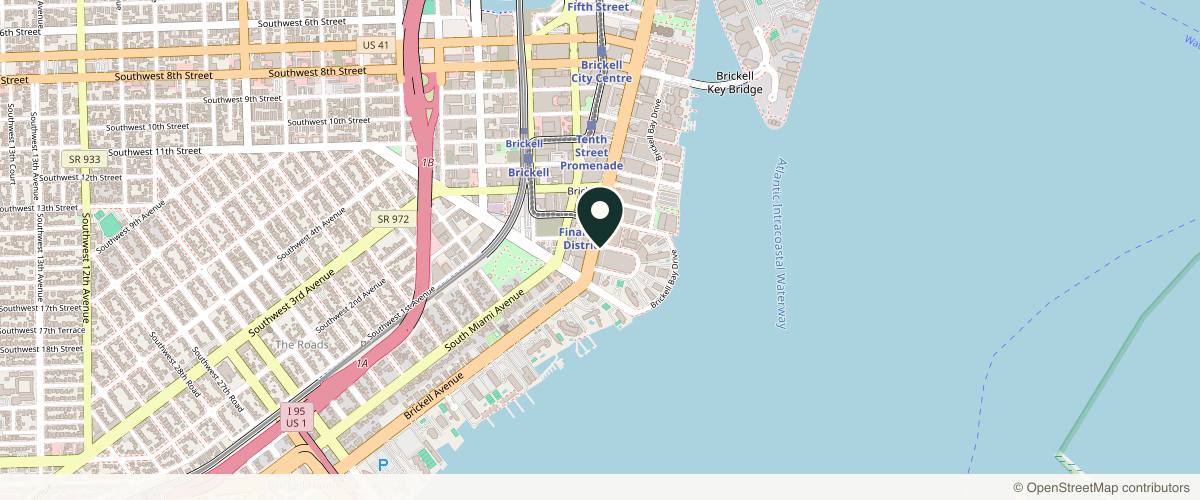 Map showing Dr. Dev Vibhakar, DO, FACS in Miami, Florida