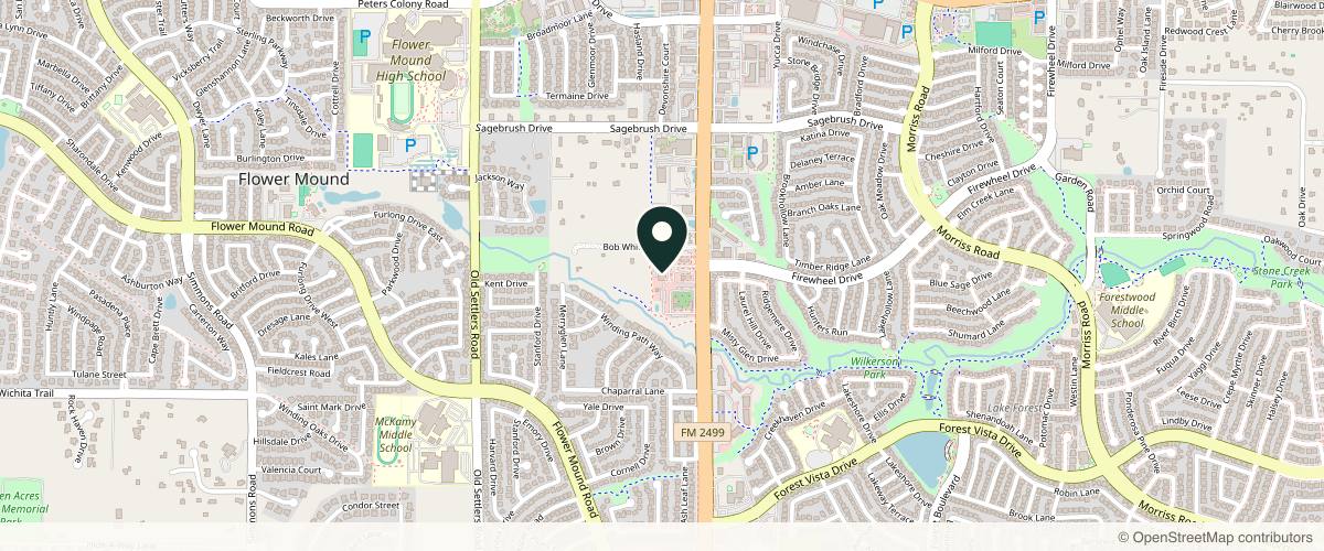 Map showing Dr. Drew Sanderson in Flower Mound, Texas