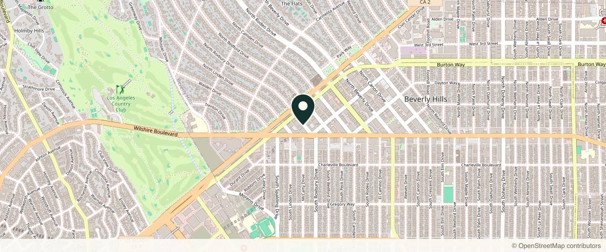 Map showing Dr. Dubow Dermatology in Beverly Hills, California