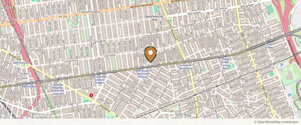 Map showing Dr. Edwin H. Moreano, MD in Queens, New York