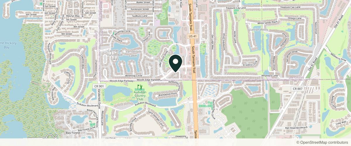 Map showing Dr. Gregory M. Casey, MD, DDS in Bonita Springs, Florida