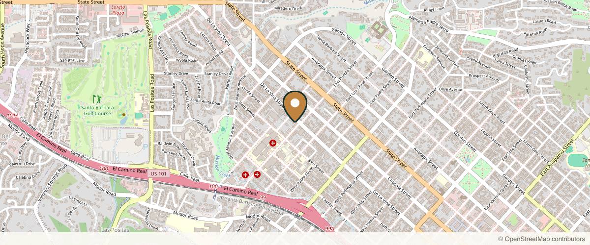 Map showing Dr. Gregory S. Keller, MD, FACS | Facelift Santa Barbara in Santa Barbara, California