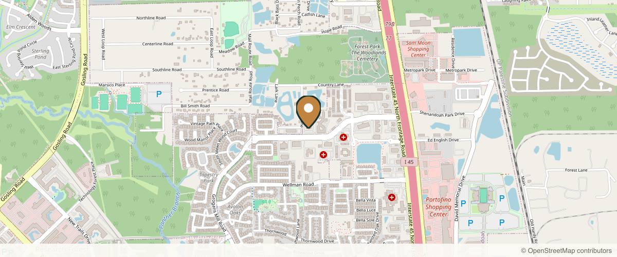 Map showing Dr. Guy Facial Plastic Surgery in The Woodlands, Texas