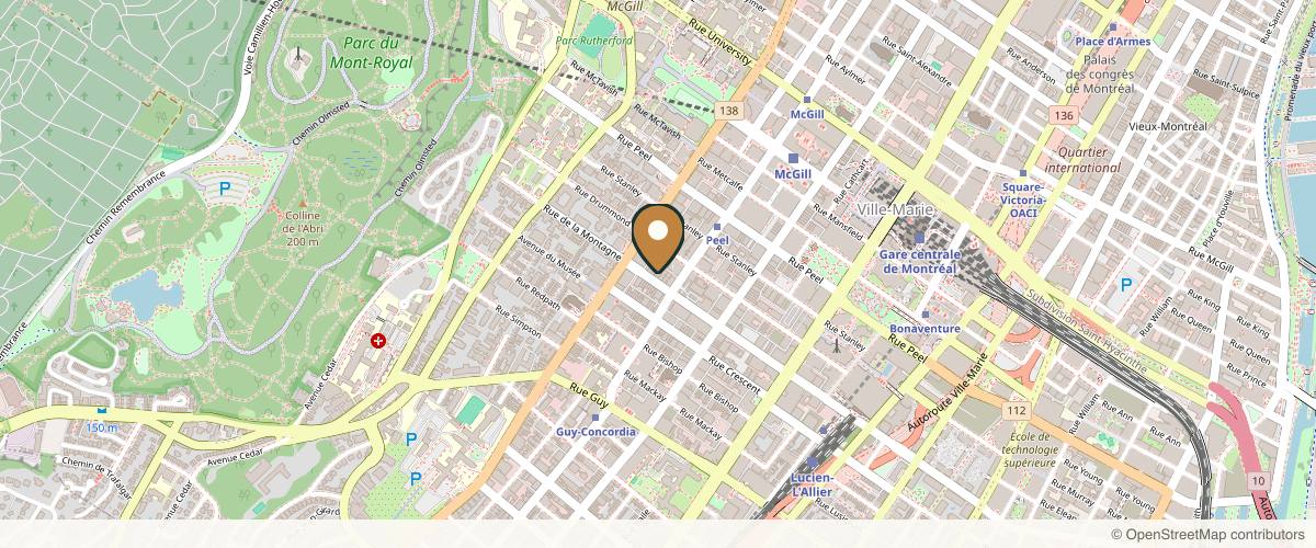 Map showing Dr Hani Sinno in Montreal, Quebec