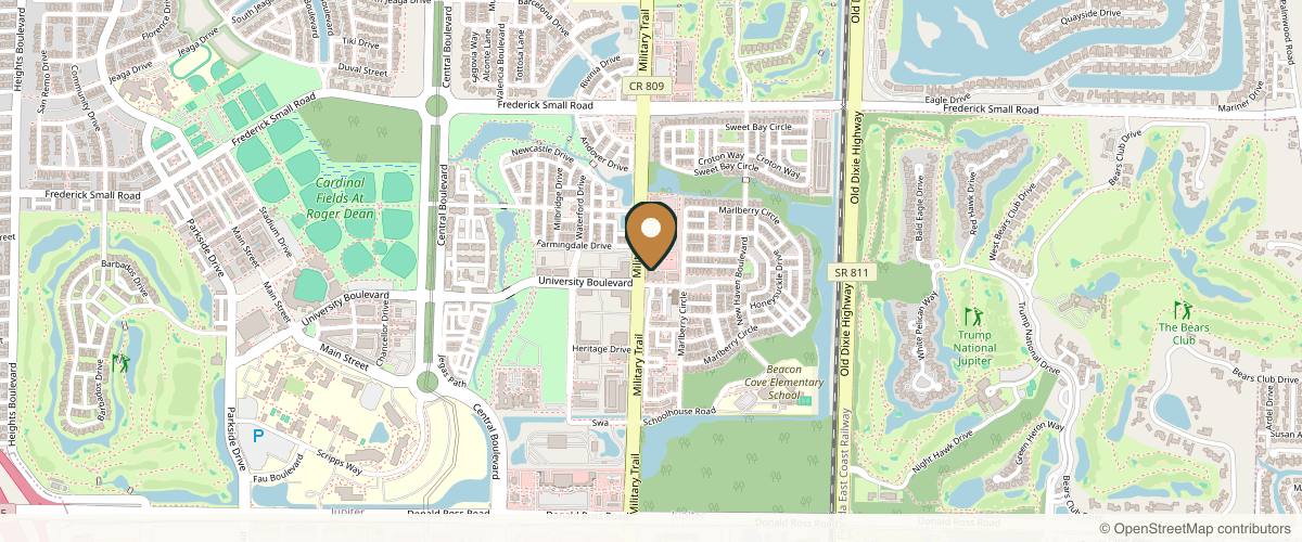 Map showing Dr. Harold Bafitis: Plastic Surgeon in Jupiter, FL in West Palm Beach, Florida