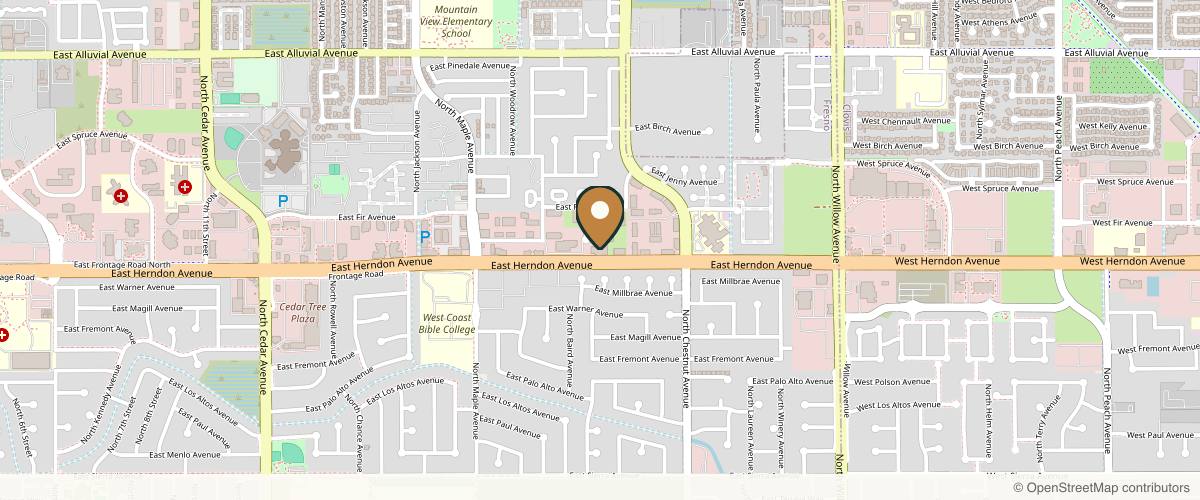 Map showing Dr. Hedieh Arbabzadeh - WPS Fresno in Fresno, California