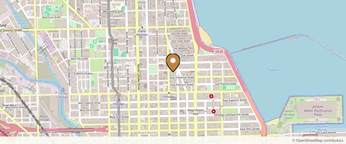 Map showing Dr. Jacob Bloom in Chicago, Illinois