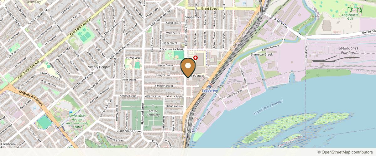 Map showing Dr. Jacques Zhang | Plastic Surgery in Surrey, British Columbia