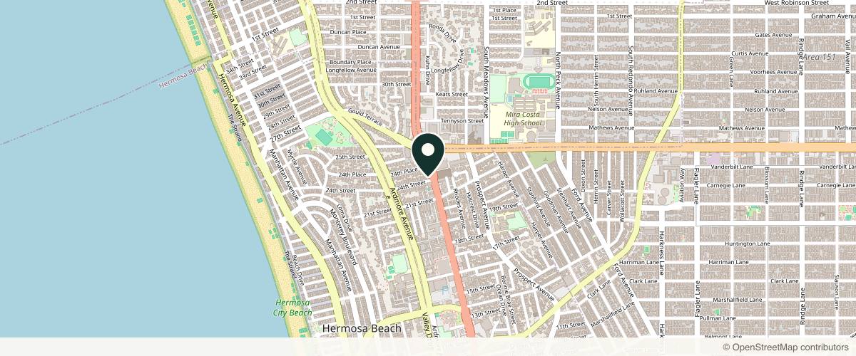 Map showing Dr. James Pearson Facial Plastic Surgery in Manhattan Beach, California