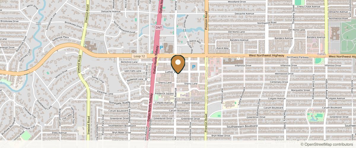 Map showing Dr. Jay Burns - Resurrect Skin MD in Dallas, Texas