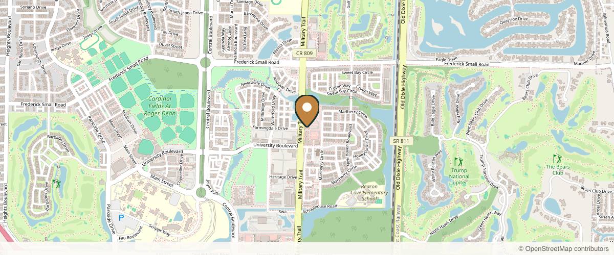 Map showing Dr. Jean-Paul Azzi, MD | The Palm Beach Center for Facial Plastic & Laser Surgery in West Palm Beach, Florida