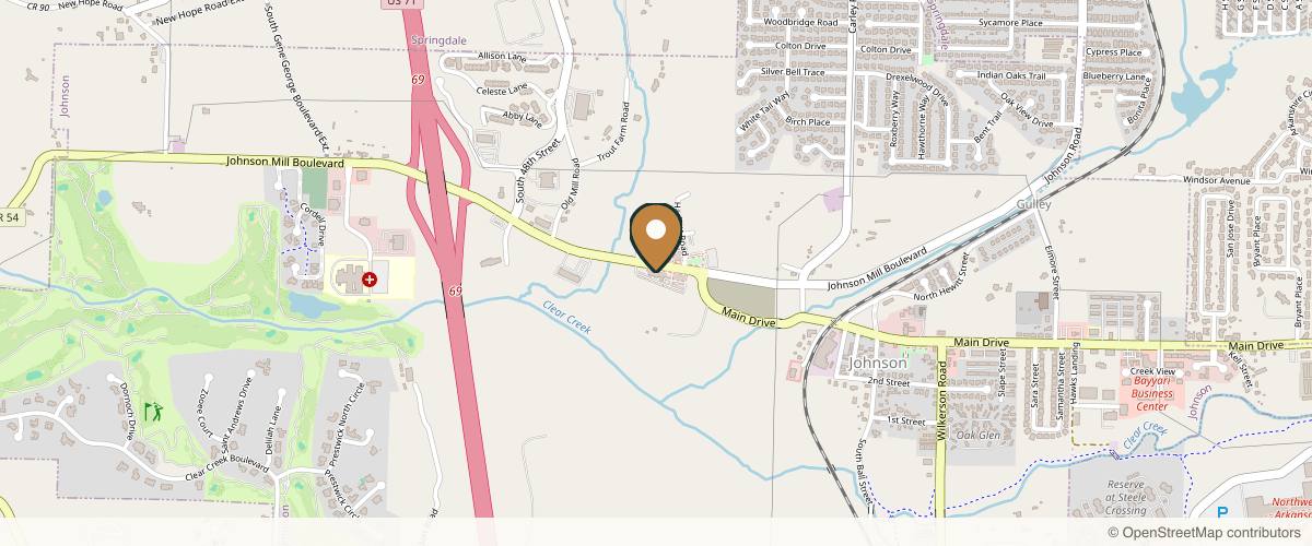 Map showing Dr. Jeffrey A. Swetnam, MD in Fayetteville, Arkansas