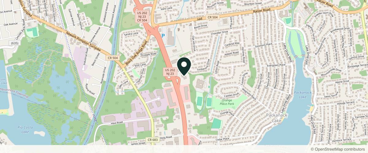 Map showing Dr. Jeffrey B. Wise, MD, FACS NJ in Ridgewood, New Jersey
