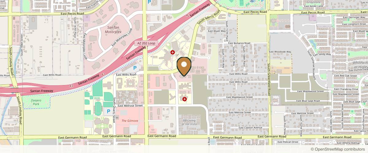 Map showing Dr. John Davis, MD, FACS in Gilbert, Arizona