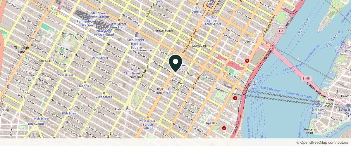 Map showing Dr. John Mesa, MD. in New York, New York