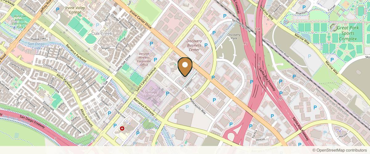Map showing Dr Kalantarian (Dr K) Plastic Surgery Orange County in Irvine, California