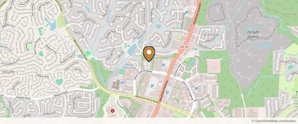 Map showing Dr. Kamran Abolmaali - North Atlanta Plastic Surgery Group (NAPSG) in Johns Creek, Georgia