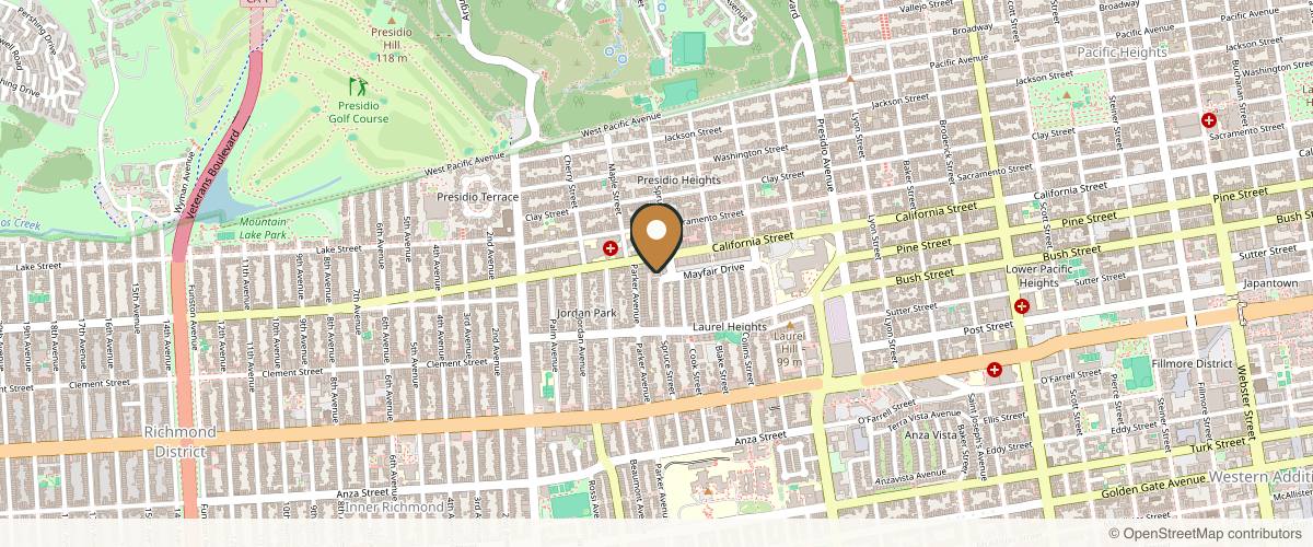 Map showing Dr. Kenneth Bermudez, MD in San Francisco, California