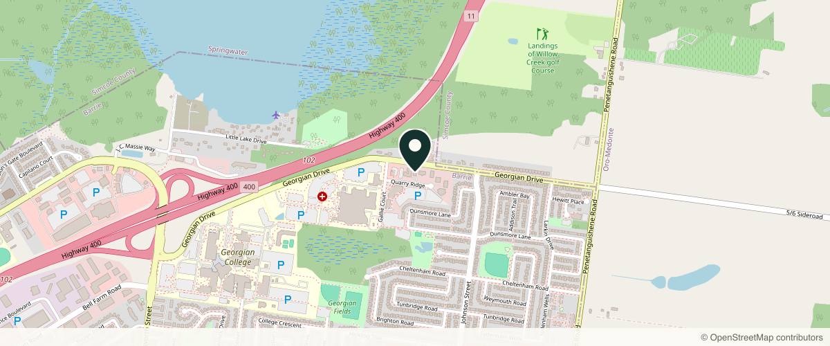 Map showing Dr. Kenneth Dickie in Barrie, Ontario