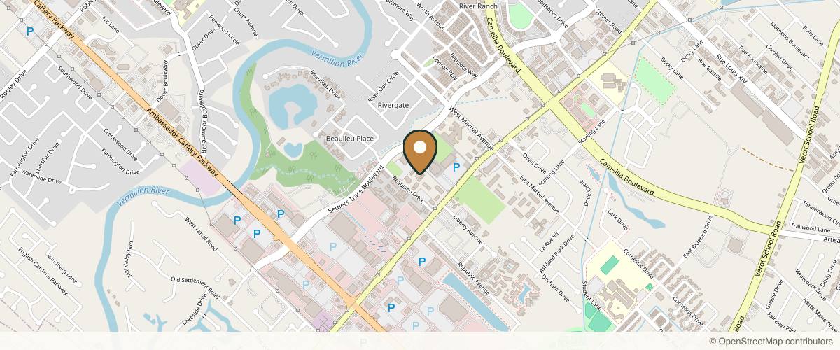 Map showing Dr. Kenneth Odinet, MD in Lafayette, Louisiana