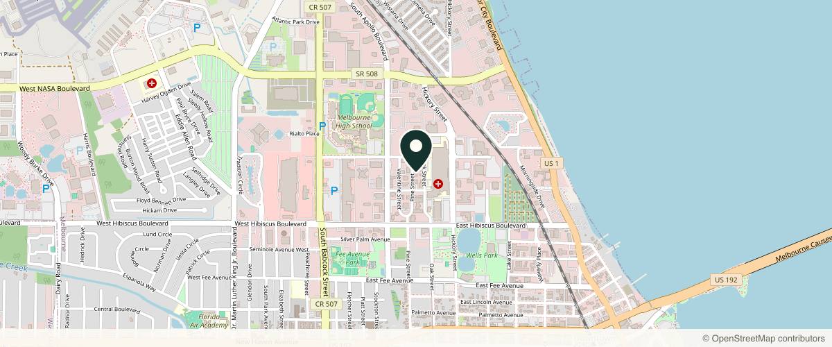 Map showing Dr. King Kim, DMD in Melbourne, Florida