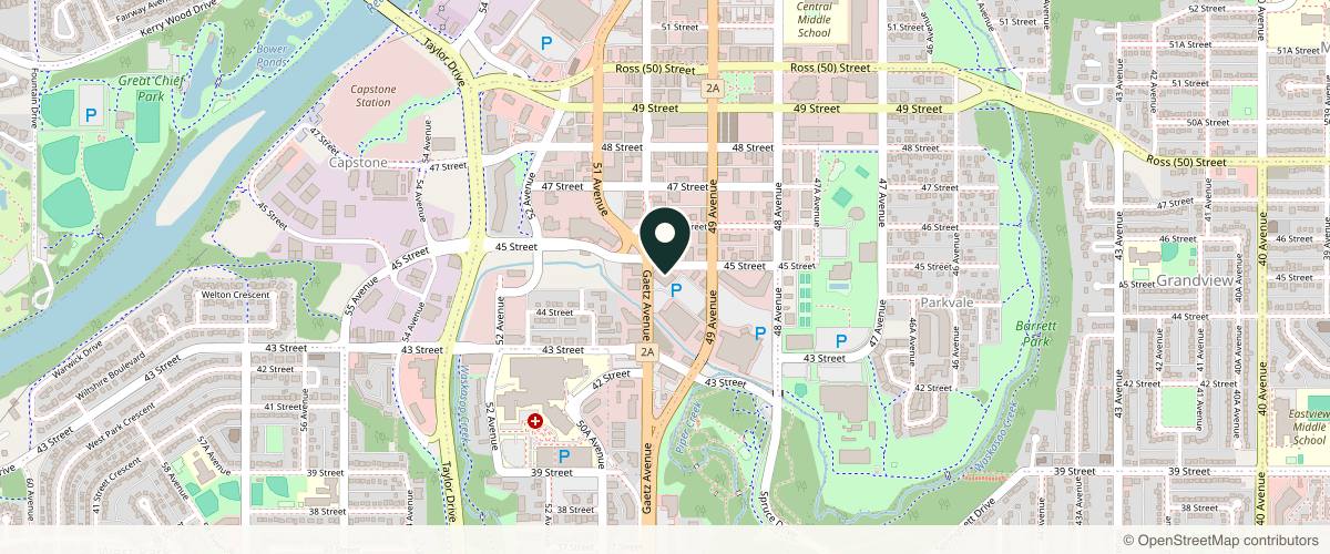Map showing Dr Kirsten Westberg in Red Deer, Alberta
