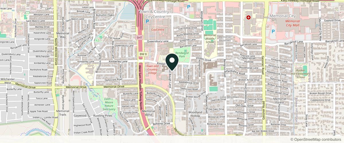 Map showing Dr. Kristi Hustak , Board Certified | FACS & FICS in Houston, Texas