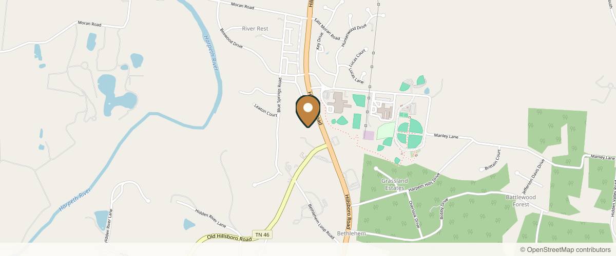 Map showing Dr. Kristina O'Shaughnessy M.D. in Franklin, Tennessee