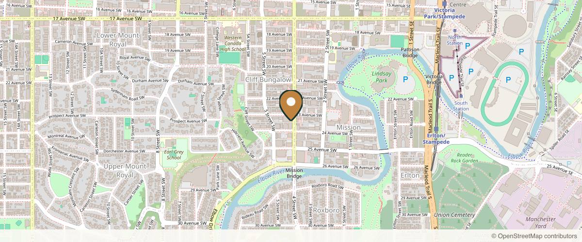 Map showing Dr. Kristina Zakhary - Rhinoplasty & Facial Plastic Surgery Clinic in Calgary, Alberta