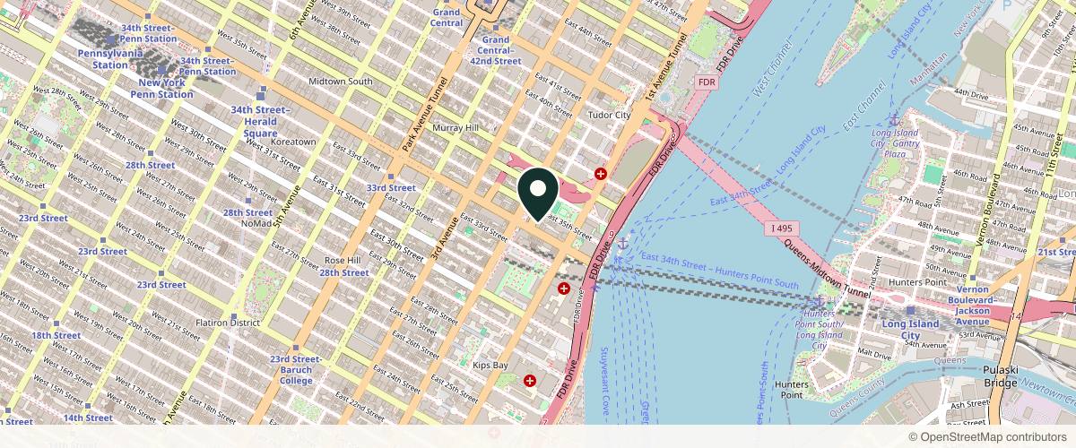 Map showing Dr. Lloyd Hoffman in New York, New York