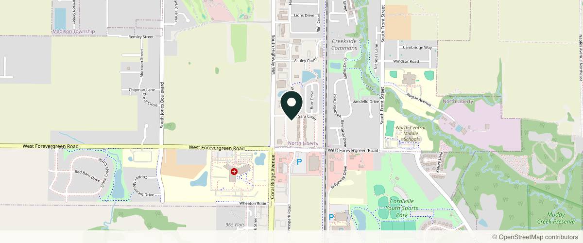 Map showing Dr. Marc A. Polacco in Iowa City, Iowa