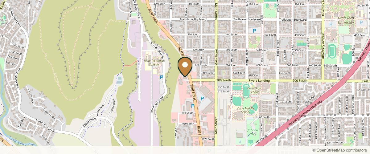 Map showing Dr. Marcus L. Peterson - The Center For Advanced Plastic Surgery in St. George, Utah