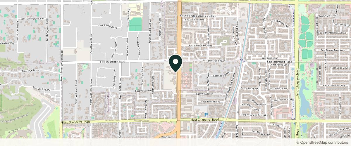 Map showing Dr. Mark Plastic Surgery in Scottsdale, Arizona
