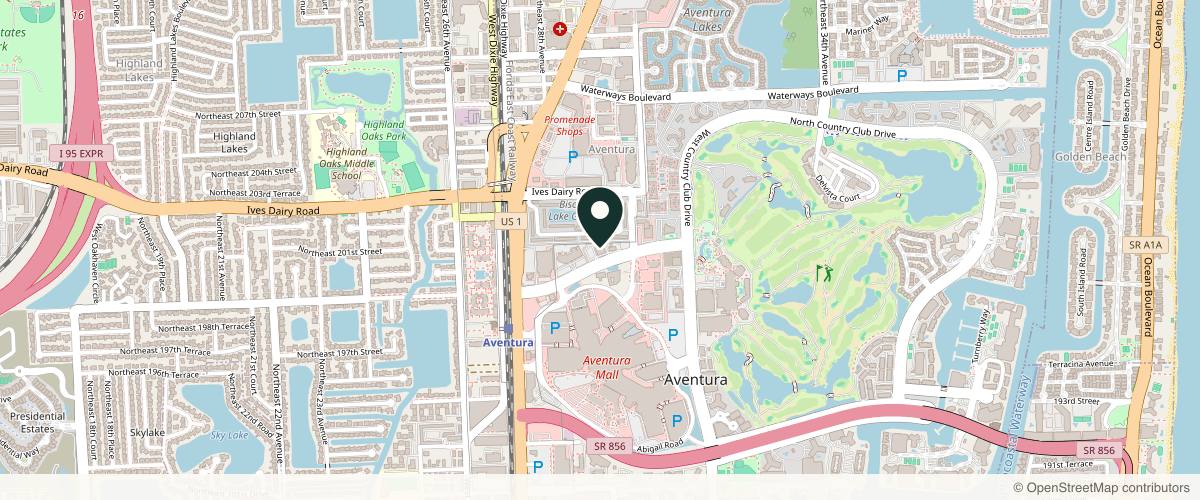 Map showing Dr. Mark S. Nestor, MD in Aventura, Florida