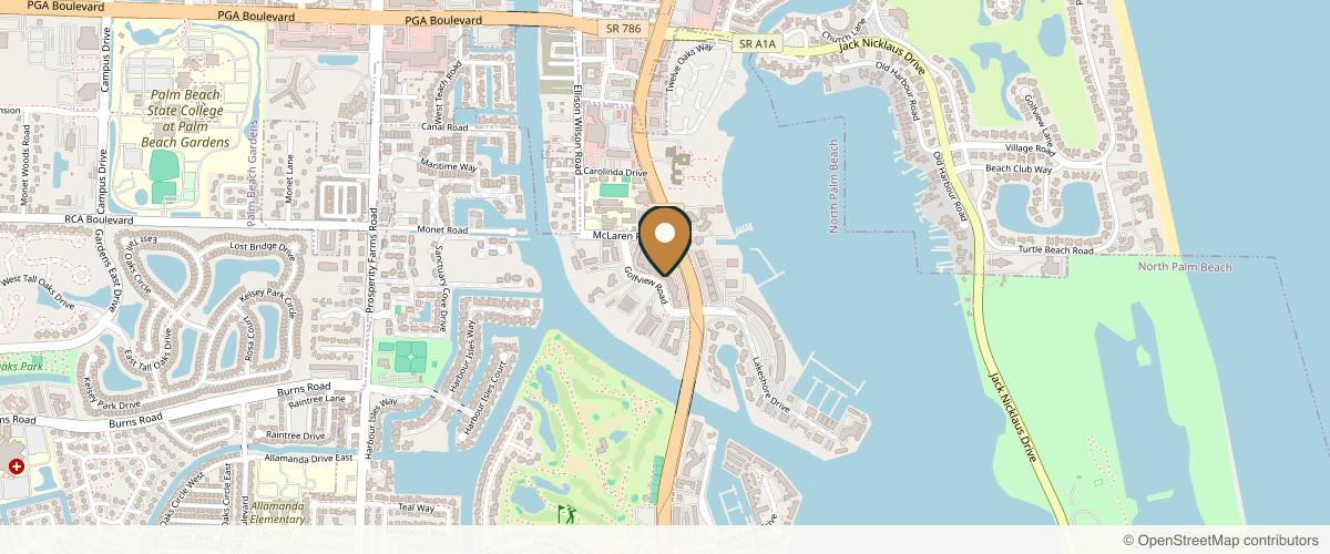 Map showing Dr Michael D Mirmanesh, MD, Plastic Surgeon in West Palm Beach, Florida