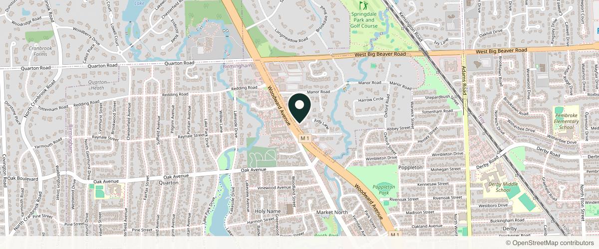 Map showing Dr. Michael H. Freedland, MD in Birmingham, Michigan