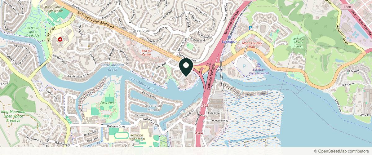 Map showing Dr Michele Koo, M.D., FACS, Plastic Surgeon in Mill Valley, California