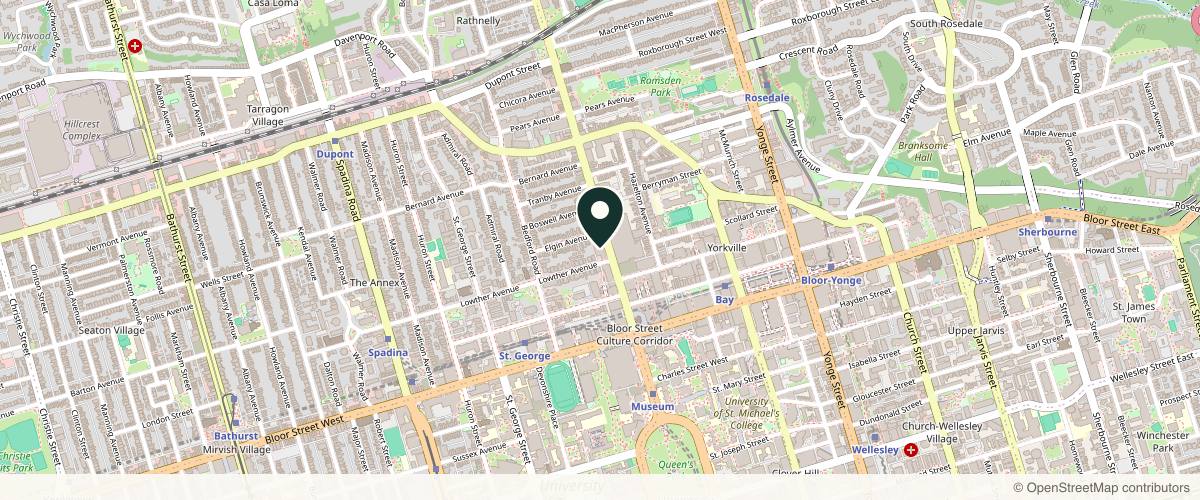 Map showing Dr. Mike Roskies in Toronto, Ontario