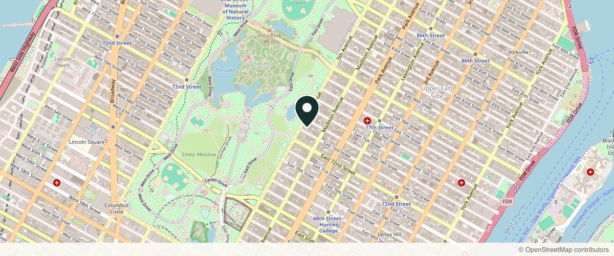 Map showing Dr. Moustafa Mourad, MD FACS | MouradNYC in New York, New York