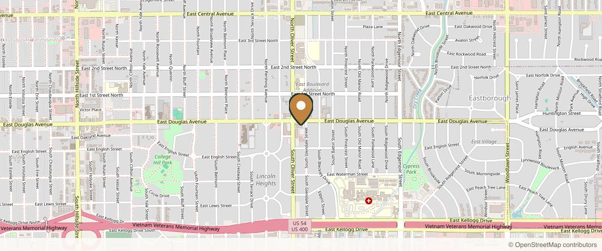 Map showing Dr. Nataliya Biskup in Wichita, Kansas