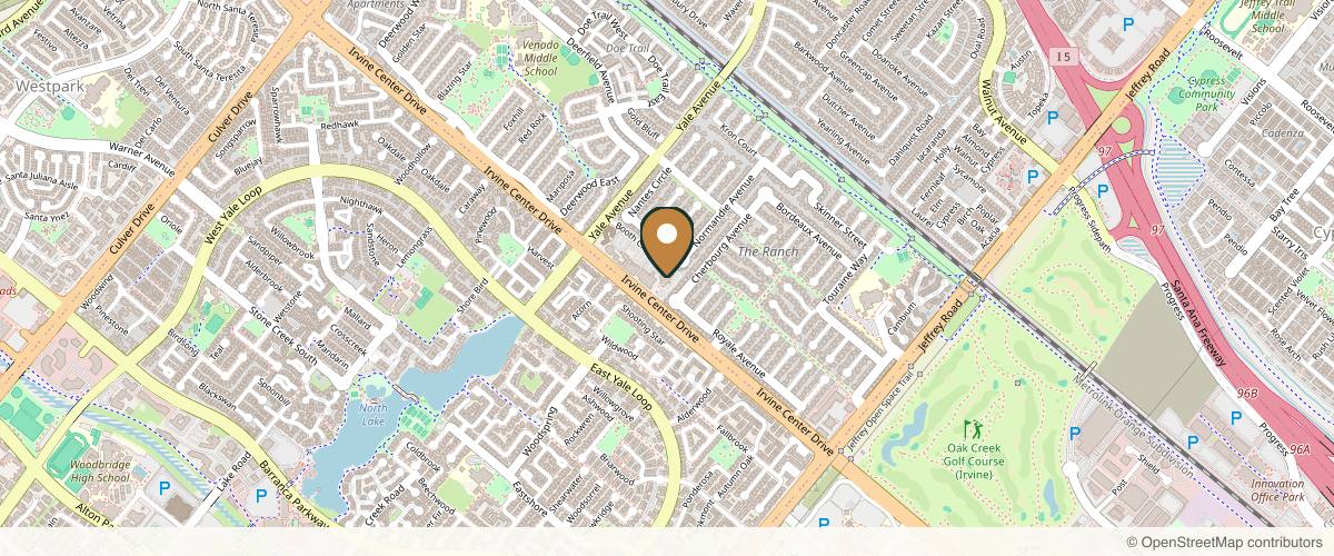 Map showing Dr. Paige Benyamein Orange County Plastic Surgeon in Irvine, California