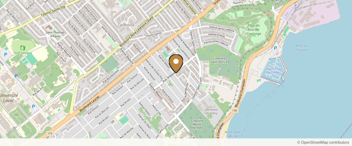Map showing Dr Patrick Marin | Clinique de chirurgie plastique faciale à Québec in Quebec City, Quebec