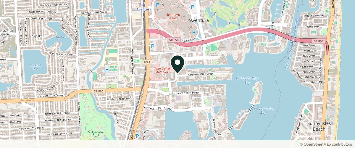 Map showing Dr. Penelope Hirt, MD in Aventura, Florida