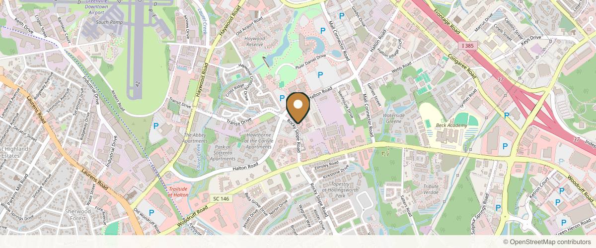 Map showing Dr. Peter A. Felice, MD- Advanced Cosmetic Surgery in Greenville, South Carolina