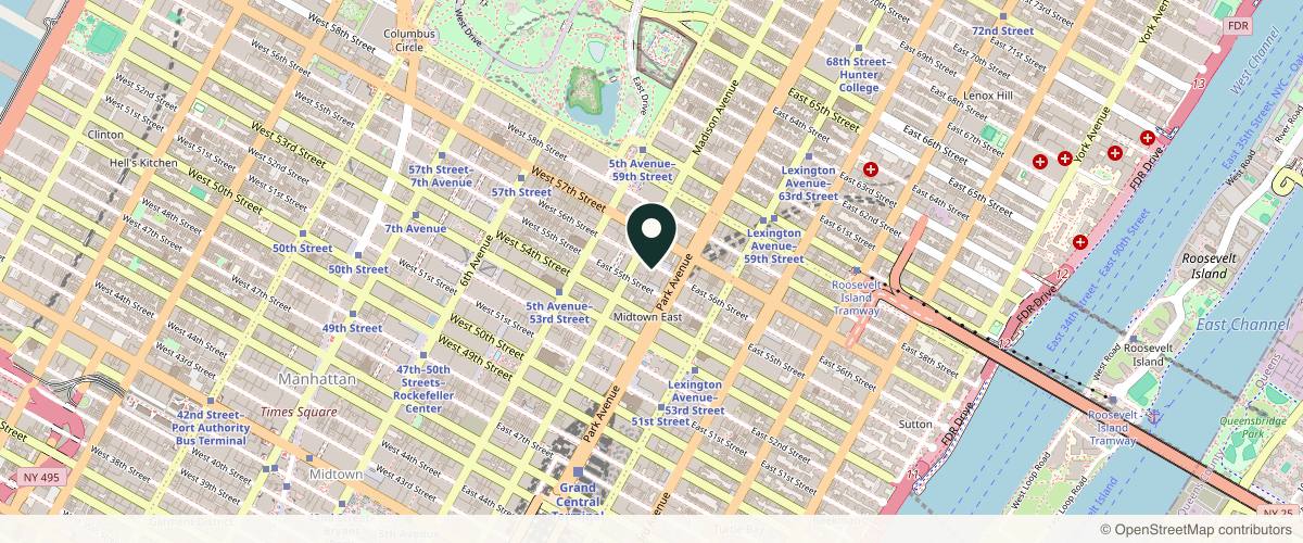 Map showing Dr. Philip Miller in New York, New York