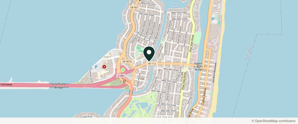 Map showing Dr. Phillip Craft MD in Miami Beach, Florida